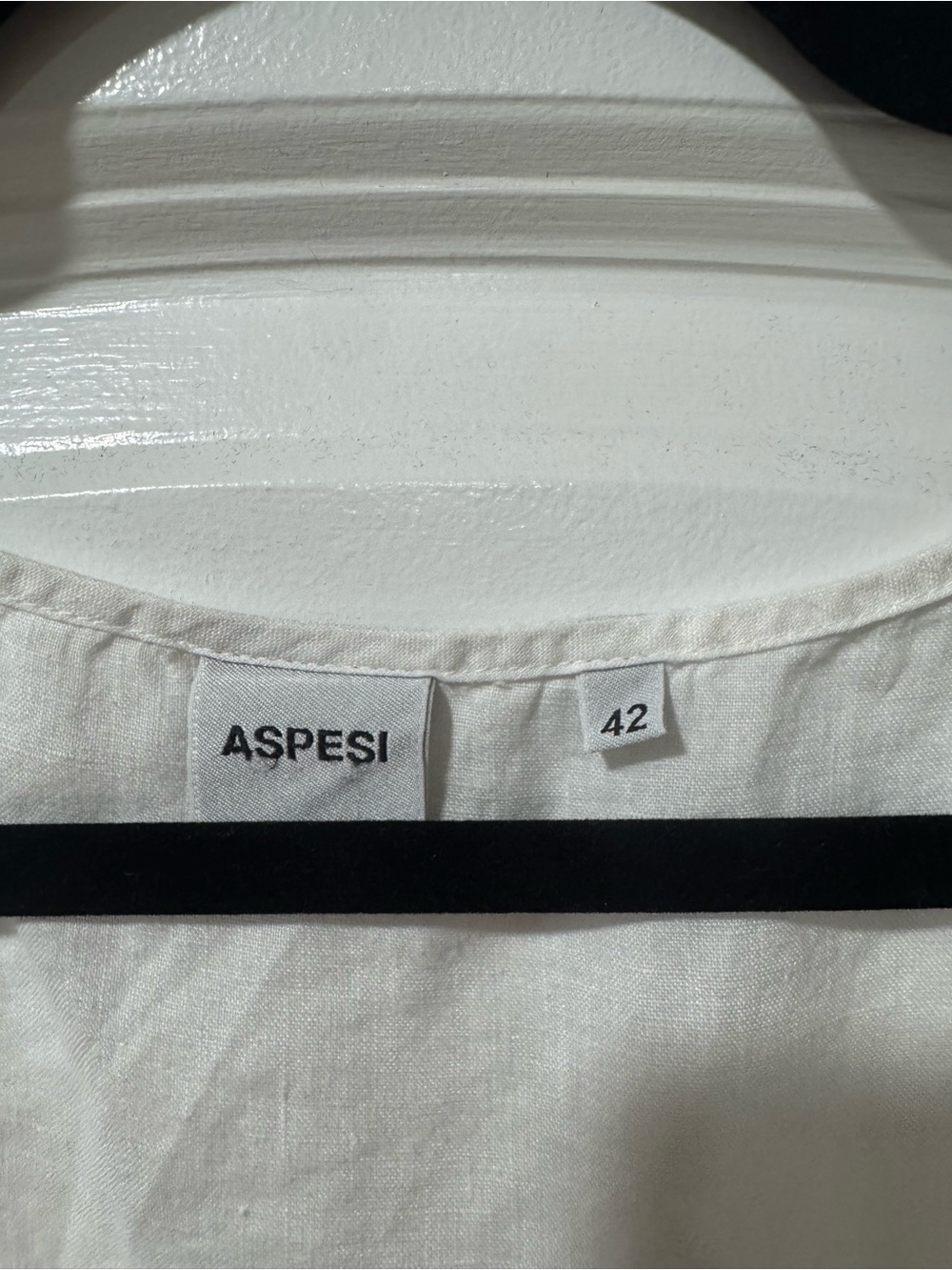 Aspesi White Short-Sleeve Linen Midi Dress - Picture 3 of 7